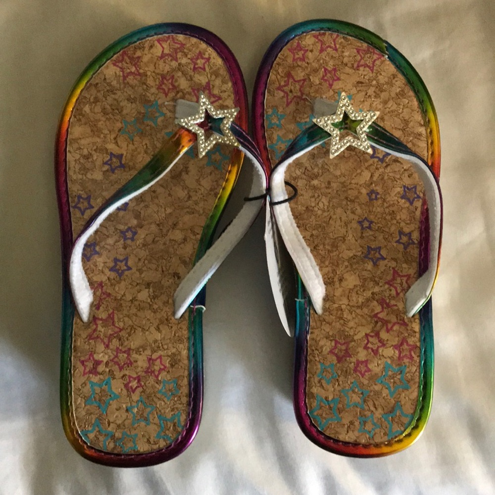 Little girls wedge flip flops